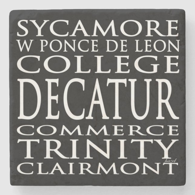 Decatur Underlägg, Decatur Georgia Underlägg, Deca Underlägg Sten (Framsidan)