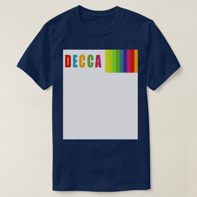 Decca registrerar regnbåge vinyl t shirt (Design framsida)