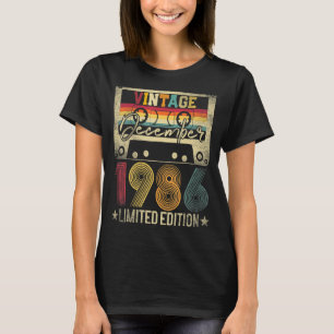 December 1986 36 Birthday Vintage Retro 36 År T Shirt
