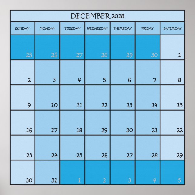 December 2017 planeringskalender poster (Framsidan)