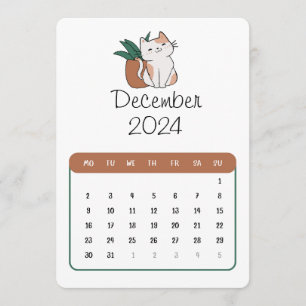 December 2024: Stativ Ensam - katt- och växtkalend Meny