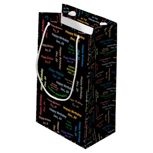 December, 20 Birthday Gift Bag (Baksidan Vinklad)