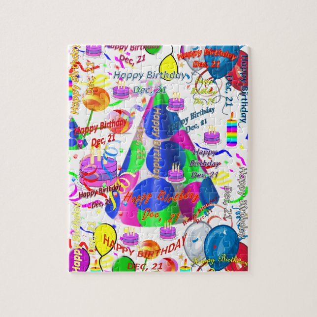 December, 21 Birthday Jigszle Puzzle Pussel (Vertikal)