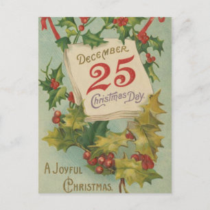 December 25th juldagen helg vykort