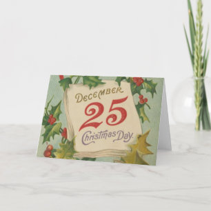 December 25th juldagen helgkort