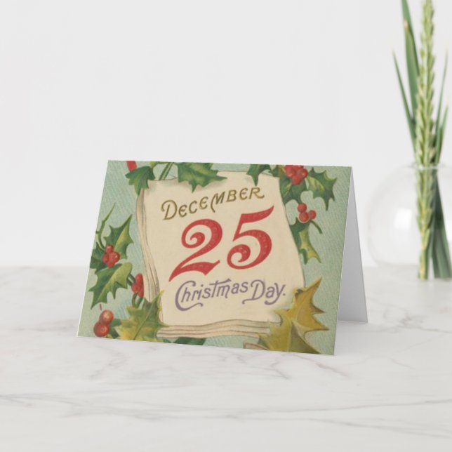 December 25th juldagen helgkort (Framsida)