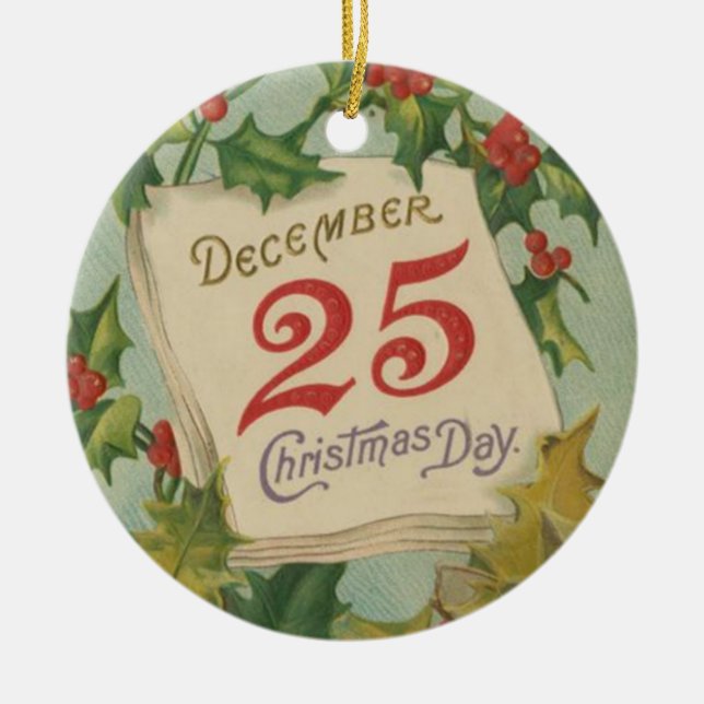December 25th juldagen julgransprydnad keramik (Framsidan)