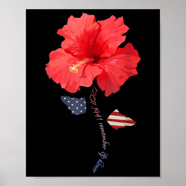 December 7:e 1941 Hibiscus, Pearl Harbour Memorial Poster (Framsidan)
