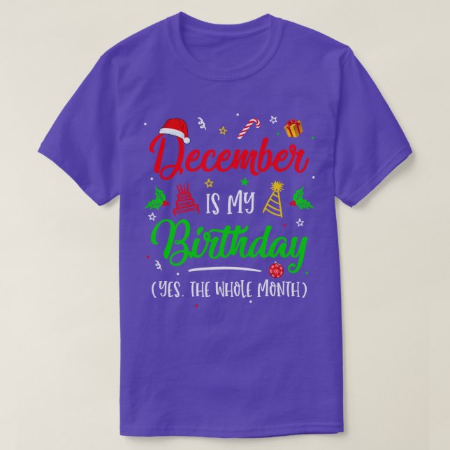 December är min födelsedag hela månaden jul t shirt (Design framsida)