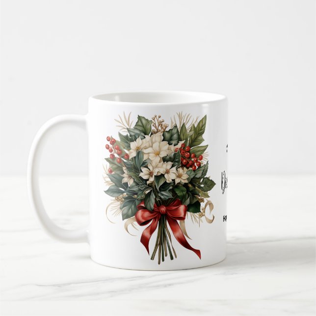 December Birth Flower Holly Kaffemugg (Vänster)