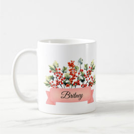 December Birth Holly Flower Personlig Kaffemugg