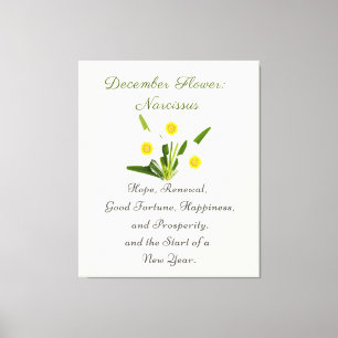 December Birth Month Flower Narcissus Elegant Canvastryck