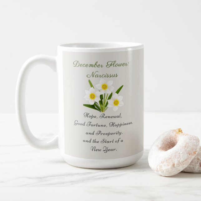 December Birth Month Flower Narcissus Elegant Kaffemugg (Med munk)
