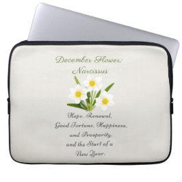 December Birth Month Flower Narcissus Elegant Laptop Fodral