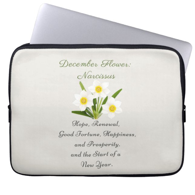 December Birth Month Flower Narcissus Elegant Laptop Fodral (Framsidan)
