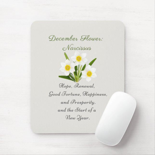 December Birth Month Flower Narcissus Elegant Musmatta (Med mus)