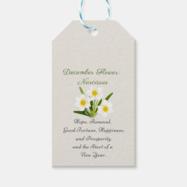 December Birth Month Flower Narcissus Elegant Presentetikett