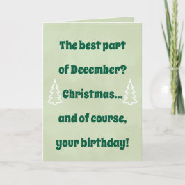 December Birthday & Christmas Card – Funny Holiday Kort