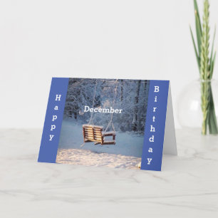 **DECEMBER BIRTHDAY ÖNSKEMÅL** BEAUTIFUL WINTER KORT