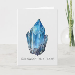 December Birthstone Blue Topaz Grattis på födelsed Kort