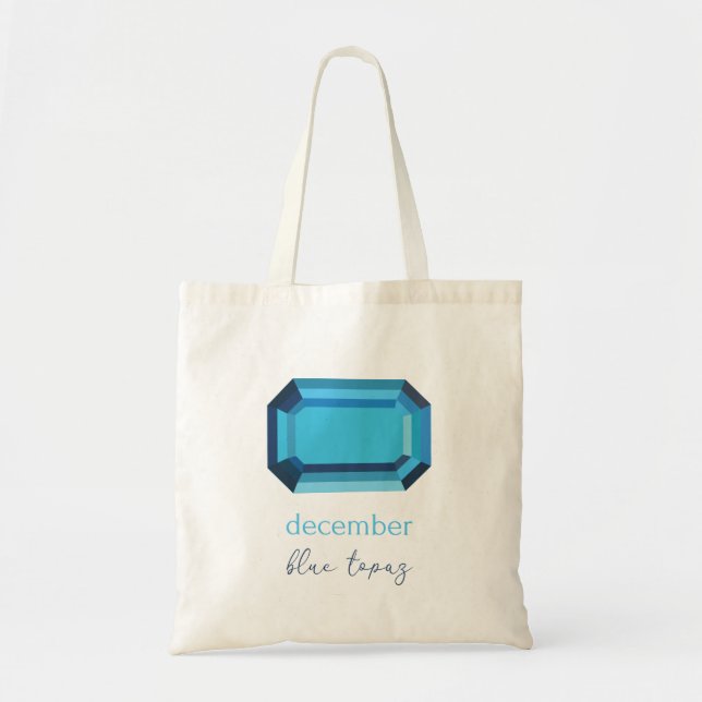 December Birthstone Blue Topaz Tygkasse (Framsidan)