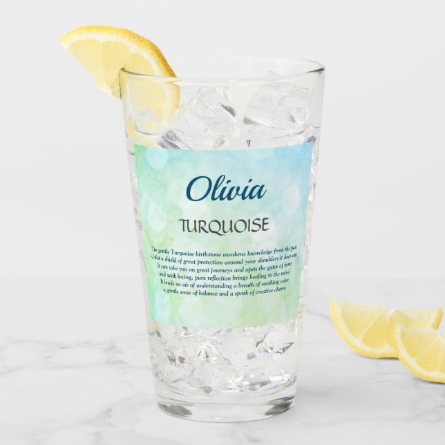 December Birthstone Turcos design Glaskopp (Framsida Ice)