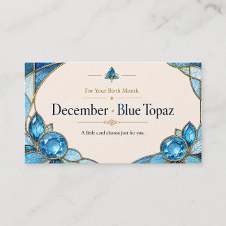 December Blue Topaz Birthstone Shop Card Visitkort
