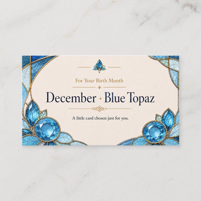 December Blue Topaz Birthstone Shop Card Visitkort (Skapare uppladdad)