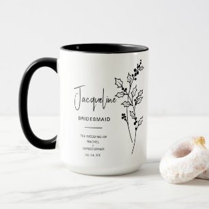 December Bridesmaid Holly Berry Birth Flower Mugg