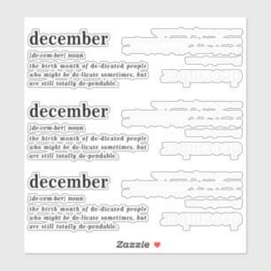December Definition Födelsedag Klistermärken