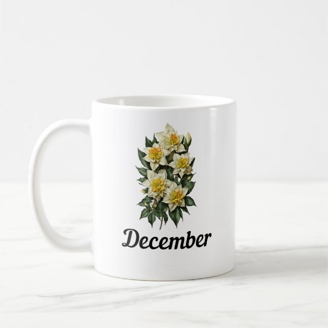 December Flower Mugg, Birthday Flower Mugg (Vänster)