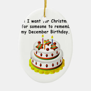 December födelsedag julgransprydnad keramik