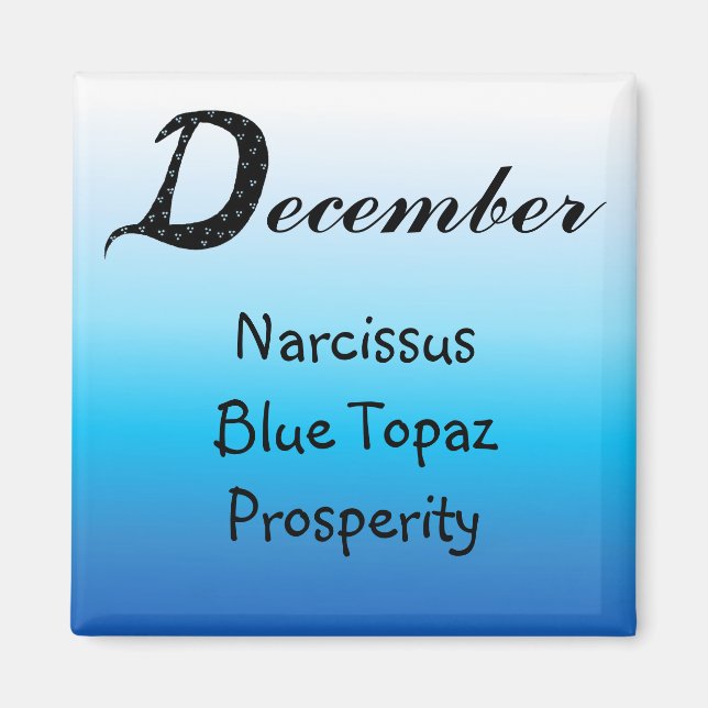 December Födelsedag Magnet (Framsidan)