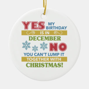 December Födelsedagen jul Humor Julgransprydnad Keramik