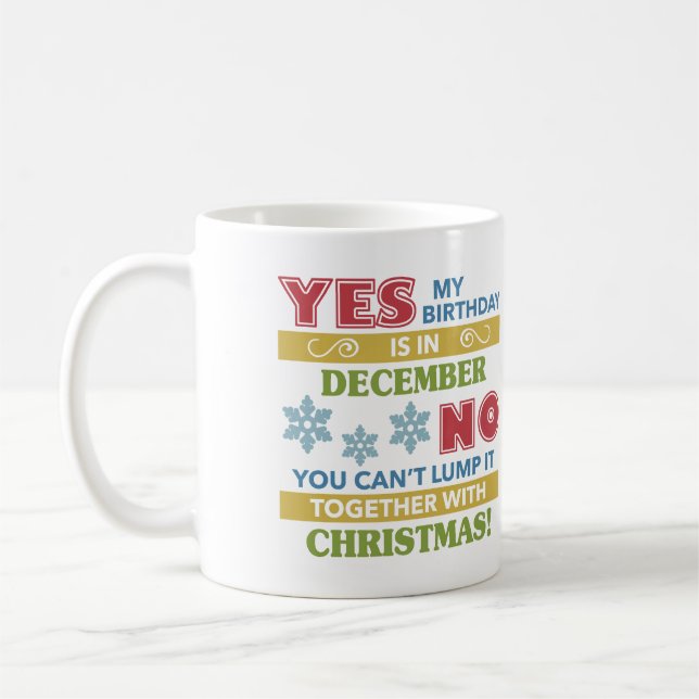 December Födelsedagen jul Humor Kaffemugg (Vänster)