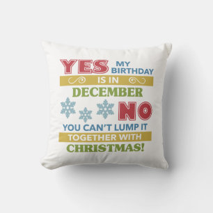 December Födelsedagen jul Humor Kudde