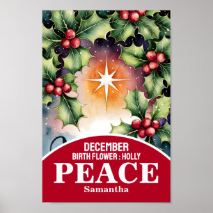 December Födelsemånad Blomma Kristna Barnkammar Ko Poster