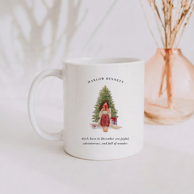 December Födelsemånad Tjej | Monogram Kaffemugg (Skapare uppladdad)