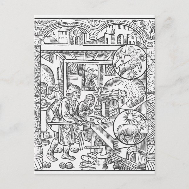 December från Almanach des Bergers 1491 Vykort (Framsida)
