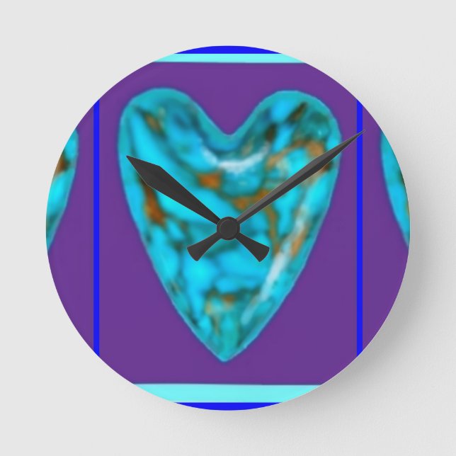 December Gem turcoise Heart by SHARLES Rund Klocka (Framsida)