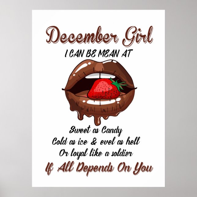 December Girl jag kan vara Elak på sötsaker som go Poster (Framsidan)