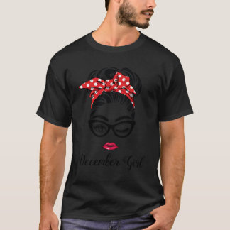 December Girl Woman Ansikte Wink Ögon Dam Ansikte T Shirt