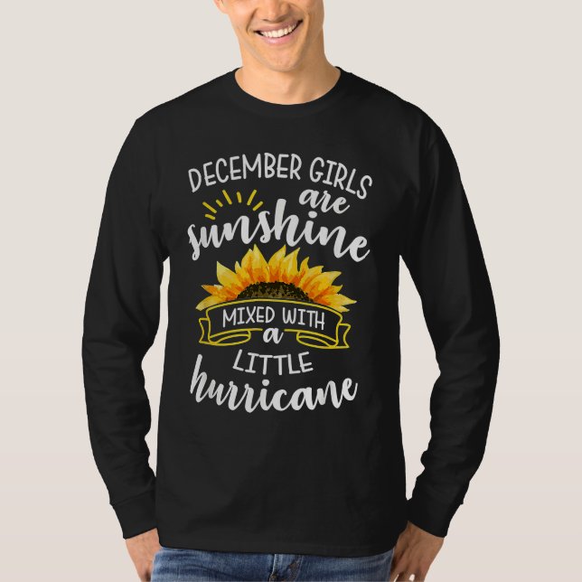 December Girls Are Sunshine Mixed With Little Hurr T Shirt (Framsida)