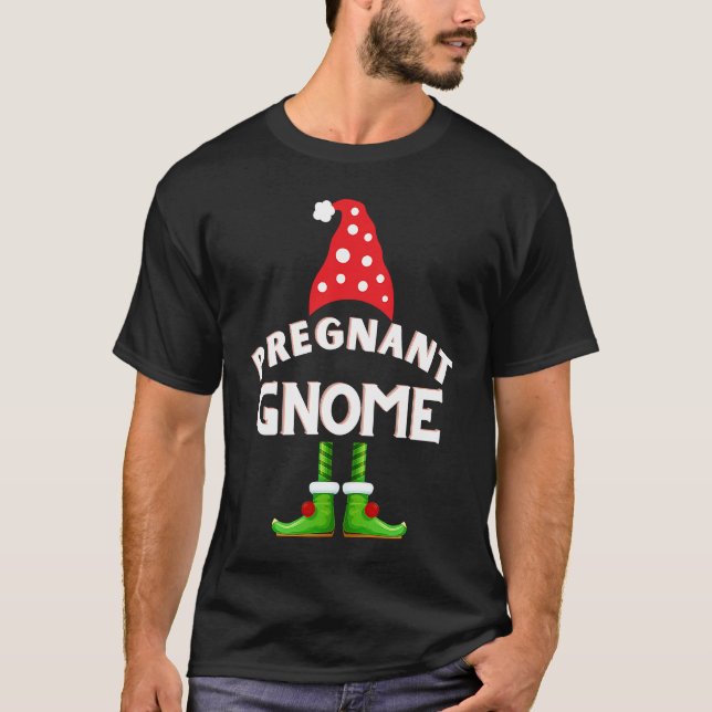 December Holidays Family Fashion Gnomes Pregnant M T Shirt (Framsida)