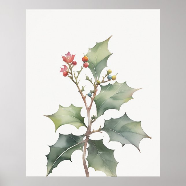 December Holly Birth Flower Poster (Framsidan)