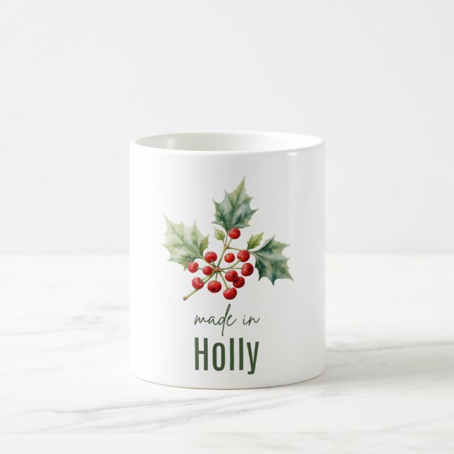 December Holly Flower Mug | Coffee Cup Kaffemugg (Center)