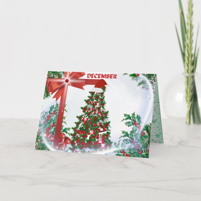 December Julhälsningskort Kort (Framsida)