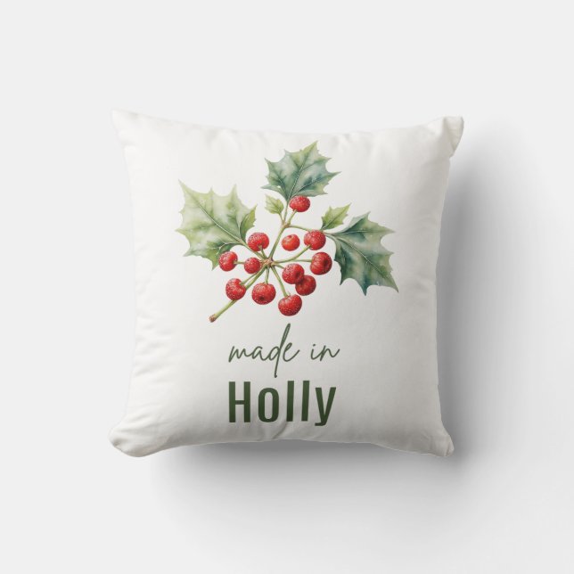December Julros Födelsedagsblomma Platt Tack  Kudde (Framsida)
