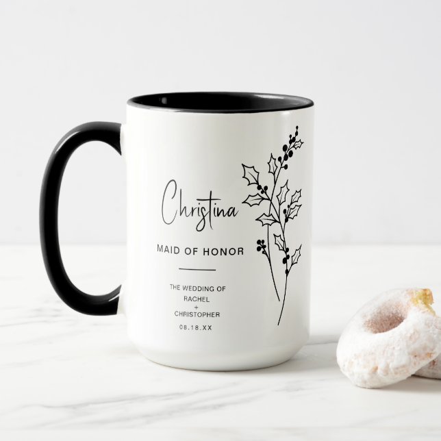 december Maid of honor | Holly Berry Birth Flower Mugg (Med munk)