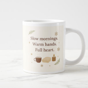 December Mornings Långsamma morgnar. Varma hände Jumbo Mugg